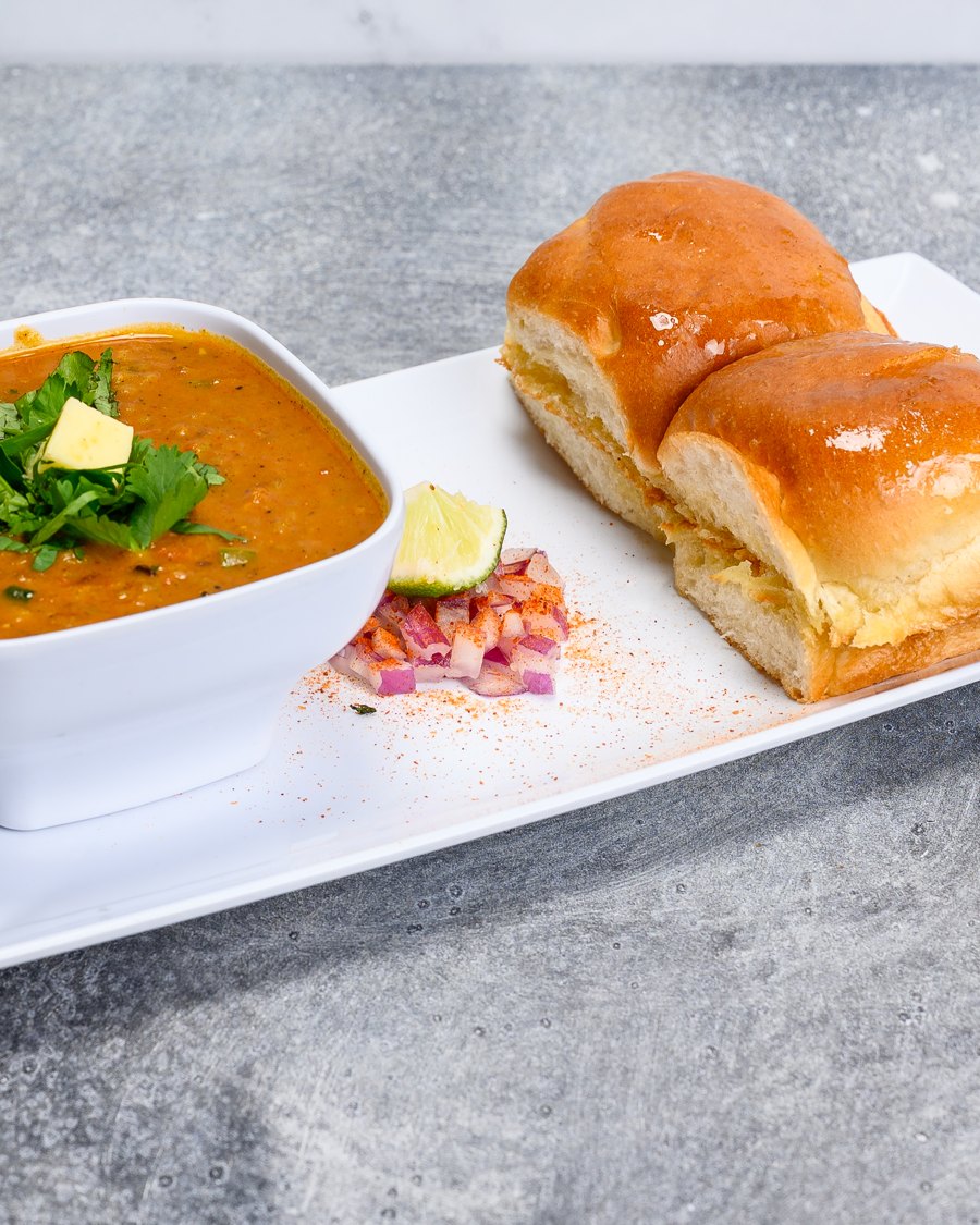 Bhaji Pav — spiced vegetable curry with buttered pav